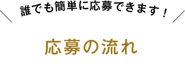 誰でも簡単に応募できます！ 応募の流れ